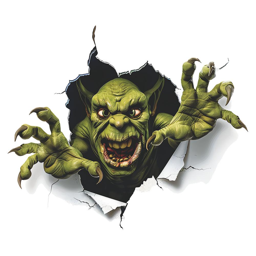 Хэллоуин Зеленый Монстр Ванная Комната Туалет Туалет с Наклейками Домашнего Декора