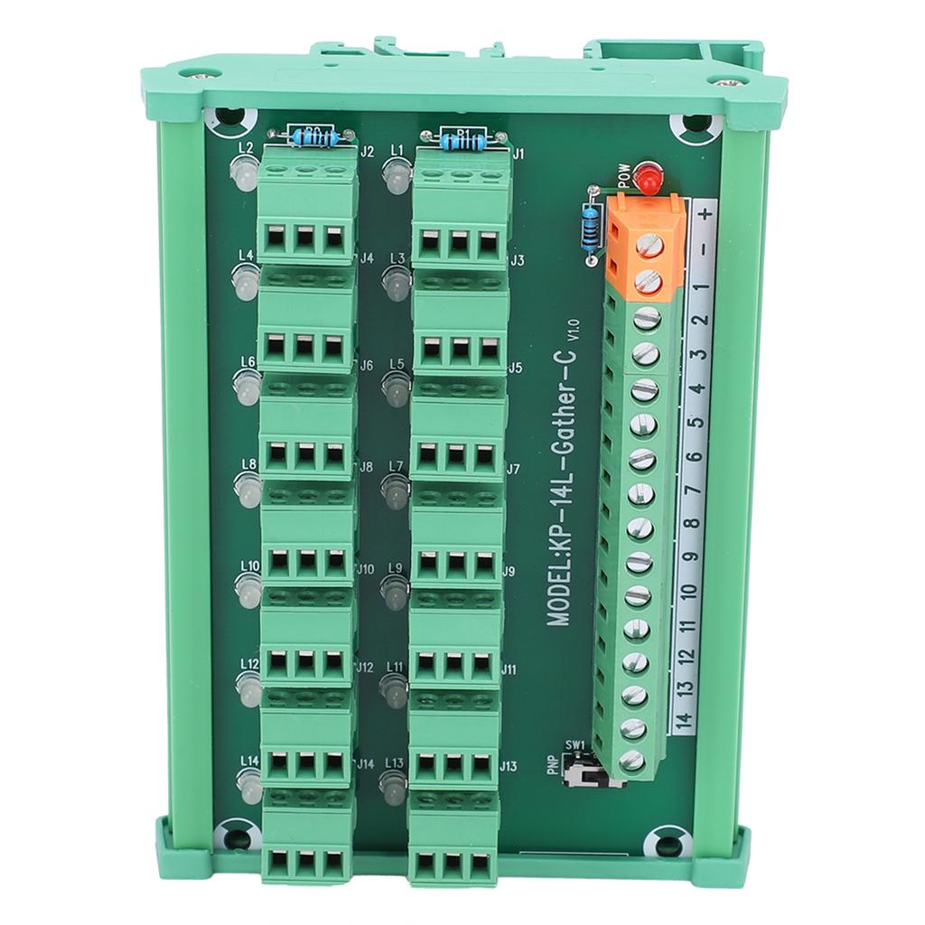 Terminal Block 3Wire 14Channel Capture Card DIN Rail Switch Control NPN PNP KP14LGtherC