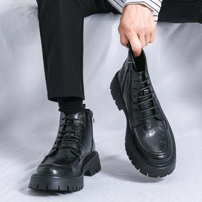 Модная Высококачественная Брендовая Мужская Обувь на Толстой Подошве с Высоким Голенищем, Уличные Трендовые Рабочие Ботинки, Уличные Мужские Ботинки для Пешего Туризма и Альпинизма