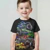 Monster Jam Grave Digger Kids T-Shirt Full Print Monster Truck Graphic Short Sleeve Tee Breathable Casual Top for Boys DailyWear