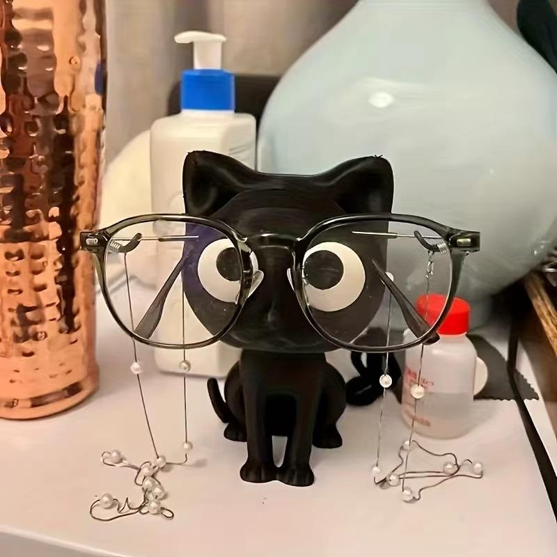 3D-печатный держатель для кошачьих очков Подставка для очков с позой сидящего котенка Очаровательный настольный органайзер Для дома Офиса Комнаты Декор