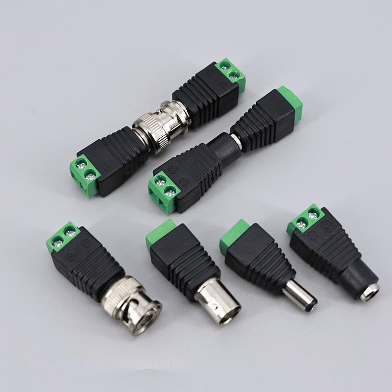 Female Male DC BNC Connector 2.1*5.5mm DC Jack Power Audio Adapter Electrical Wire Converter For RGB LED Strip Light CCTV Camera