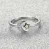 Fashionable White Star Micro Inlaid White Diamond Moon Opening Womens Versatile Ring