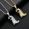 New Product Micro Inlaid Zircon Dinosaur Pendant European and American Trendy Men Necklace Pendant