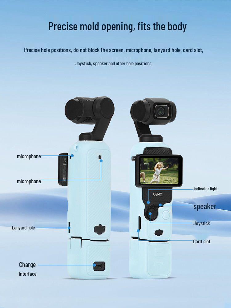 Мягкий силиконовый защитный чехол для DJI OSMO Pocket3 - Пылезащитная крышка для объектива и подвеса