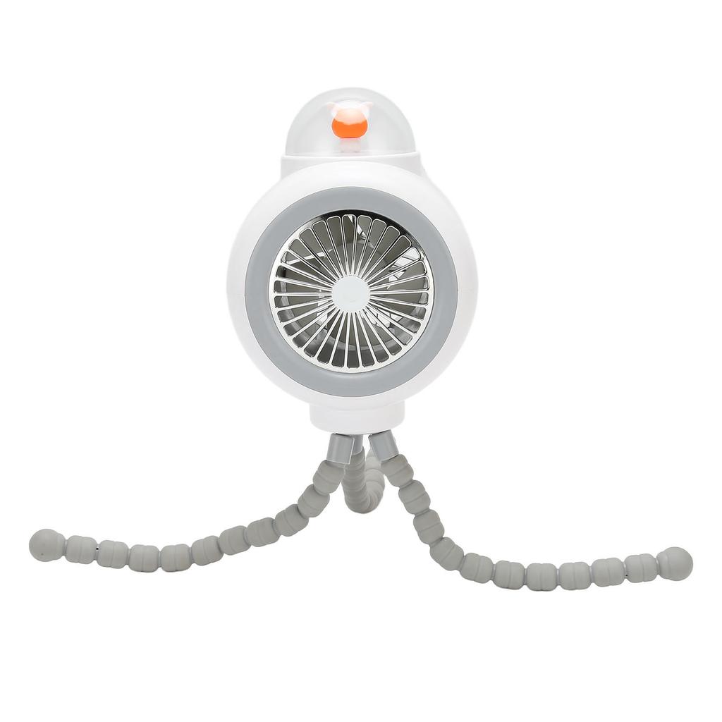 Portable Stroller Fan with Flexible Tripod Clip for Baby Rechargeable Fan 4 Modes 120 Degrees