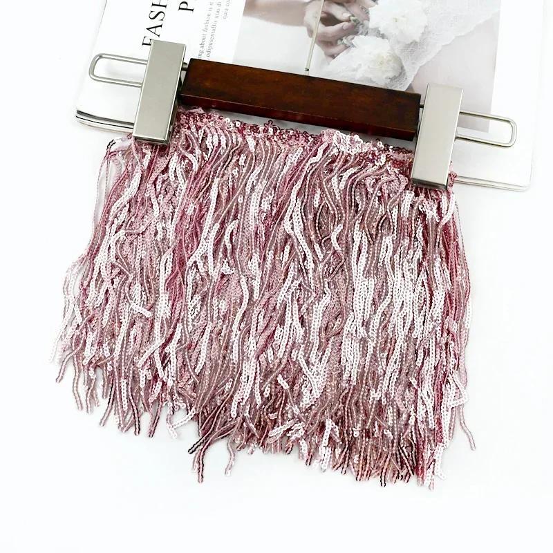 Meetee 1-5 ярдов 17 см Пайетки Лазерная Кисточка Бахрома Занавеска Платье Отделка Кисточки Кружево Декоративная Тесьма Домашние Швейные Принадлежности