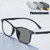 Intelligent Photochromic Sunglasses for Presbyopia Vintage TR90 Computer Far-sight Eyeglasses Finished Color Changing Eyewear