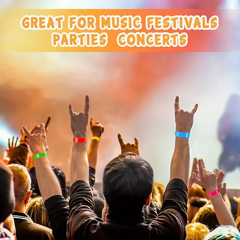 50/100 шт. Неоновые полосатые бумажные браслеты Водонепроницаемые флуоресцентные одноразовые защитные браслеты для концертов, вечеринок, мероприятий