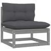 Day and Night - Day and Night Central Sofa for Garden and Cushions Anthracite Gray Acacia Wood