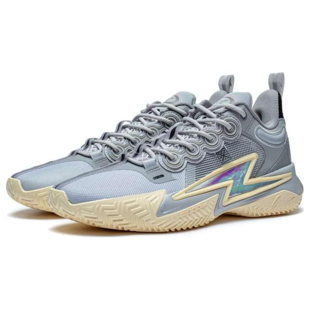 Li Ning Son Of Flash Износостойкие Дышащие Низкие Баскетбольные Кроссовки Мужские Серые ABPT019-8
