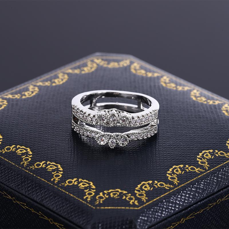 Минималистичные кольца для женщин, круглые циркониевые простые элегантные женские аксессуары, модные украшения, двойное кольцо, обручальные украшения