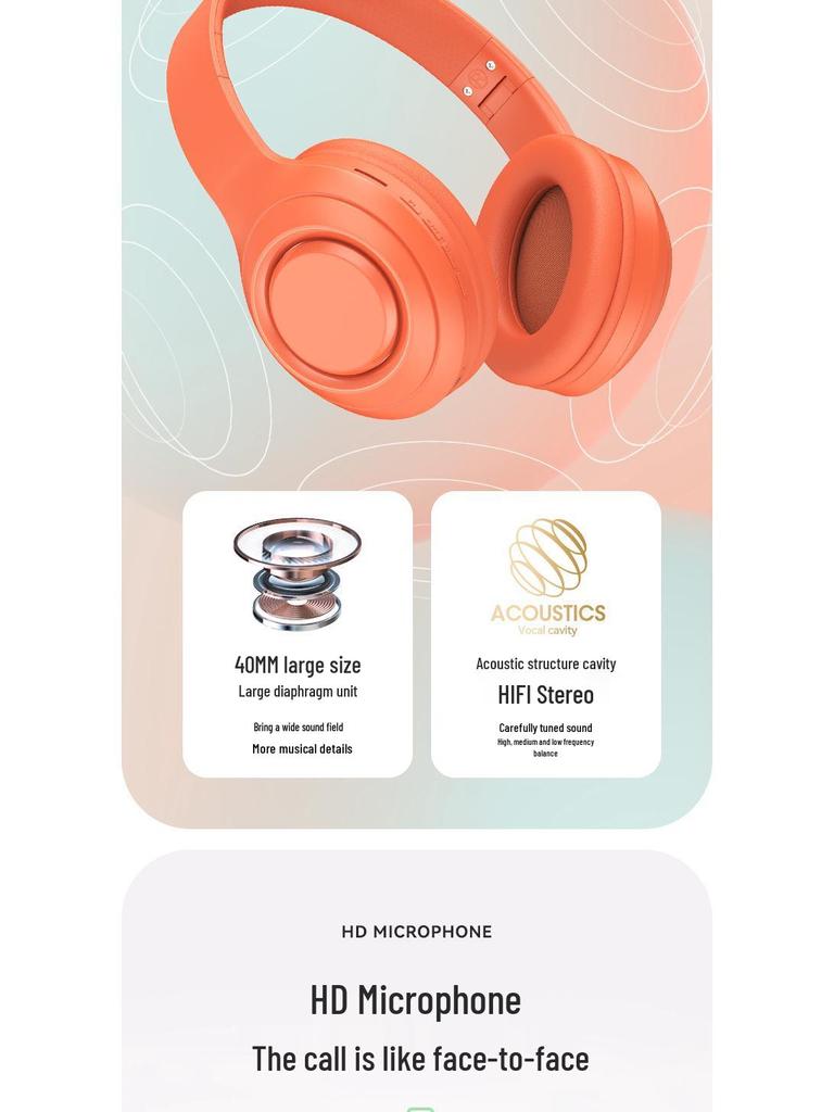 Wireless Over-Ear Bluetooth Headphones with Long Battery Life, Heavy Bass, and Call Functionality