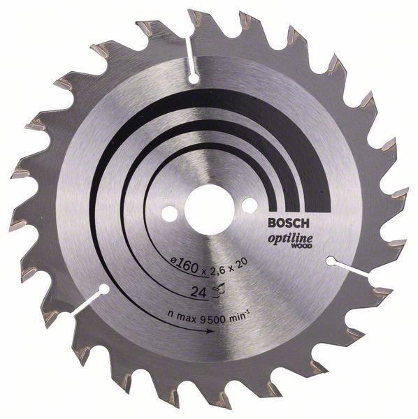 Circular Saw-H Optiline Wood 160*2.6*20/16Z24 - B 2608640596