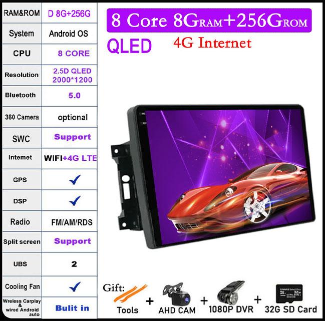 10 дюймов для Jeep Wrangler 3 JK 2007 - 2018 QLED DSP RDS Android 14 автомобильное радио Авторадио GPS навигация стерео