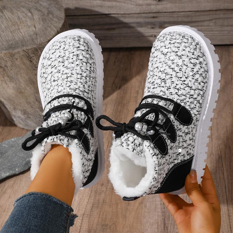 Женские зимние ботинки на шнуровке широкой полноты, плюшевая подкладка, высокий верх, теплая флисовая обувь до щиколотки для женщин