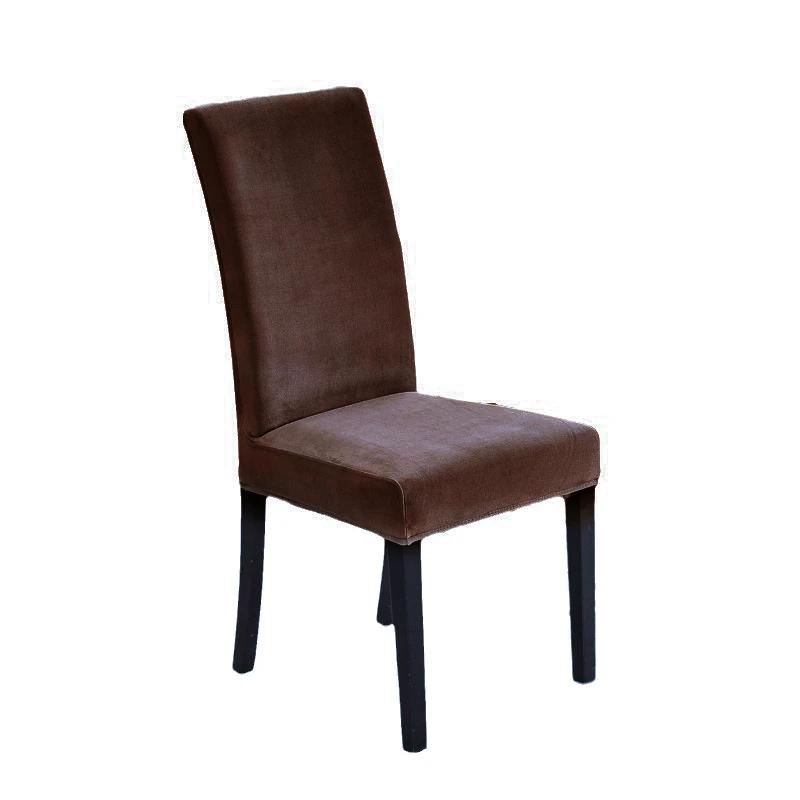 Мягкий бархатный чехол для обеденного стула, универсальный чехол для длинного стула, эластичный защитный чехол для сиденья для столовой, домашнего декора