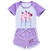 Kids Girls Anime Cartoon POP Singer Super Star Zoey Rumi Mira Print Short Sleeves T-Shirt Shorts Pants Casual Clothes Set