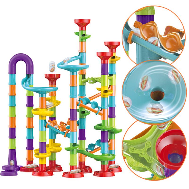Marble Run Race Track Building Blocks Дети 3D Лабиринт Ball Roll Игрушка DIY Marble Run Race Coaster SetРождественский подарок