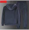Men's Fleece Hooded Cardigan & Sweater Suit - Warm Casual Wear for Autumn/Winter