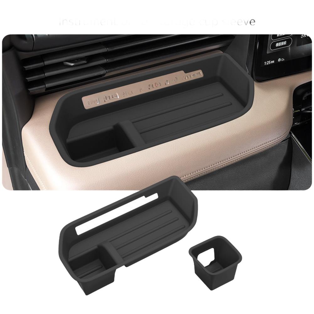 Silicone Car Dashboard Cup Holder with Precise Fit Non Slip Waterproof Storage Box for Delica 2025 34.2x15.9x8.7cmGood product