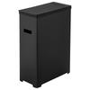 Yamazaki Jitsugyo 5204 Trash Can with Slim Can Be Folded and Transported Lid, Black, Approx. W19XD40XH54cm, Tower,