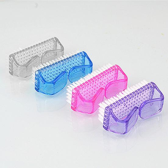 4шт пластиковая ручка для ногтей щетка для пыли скраб для ногтей очиститель инструменты для педикюра