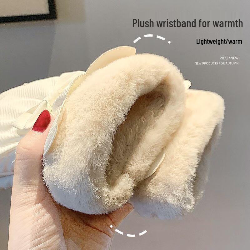 Женские милые зимние плюшевые сенсорные перчатки