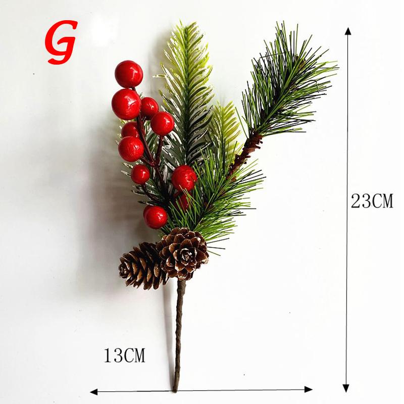 Искусственная Рождественская Елка Сосновые Ветви Рождественские Ягоды Для Рождества DIY Украшения для Венка Ноэль Настольные Украшения Детские Подарки