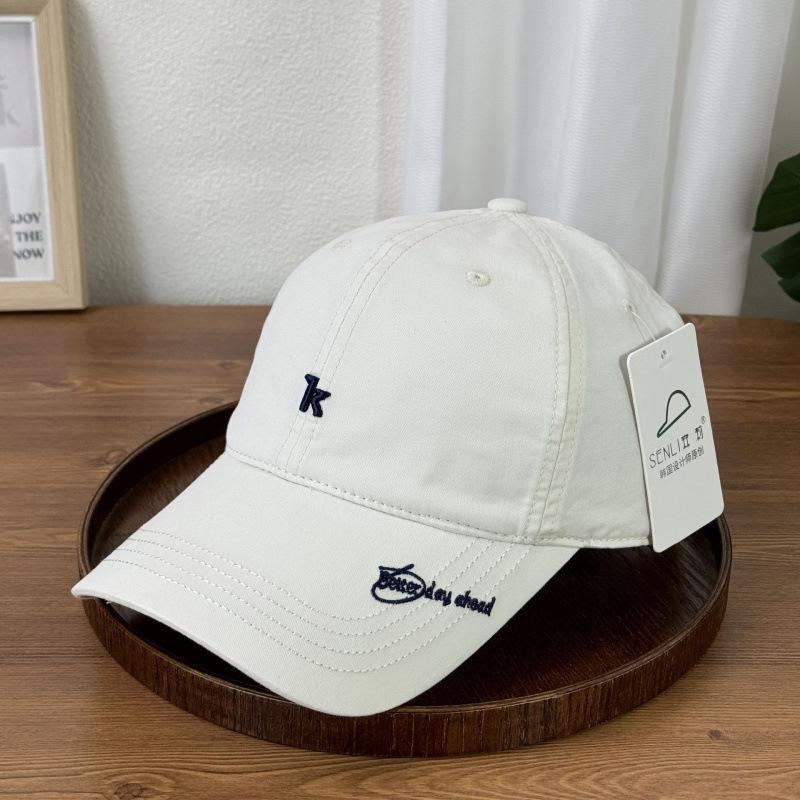 Spring And Summer Embroidery K Letters Soft Top Baseball Hat Women'S Simple Casual Face Small Cap Versatile