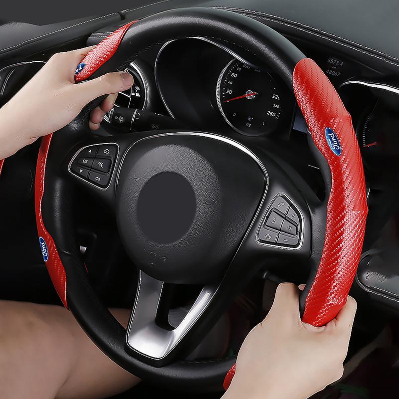 2025 Горячие Для Ford Новый Автомобиль Рулевого Колеса Чехлы Углеродное Волокно Кожа Автомобиля Салон Декоративные Для Ford Fiesta Mondeo Fusion Expl