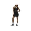Nike Solid Color Hollow Out Knit Sleeveless Dress Women Dresses Black FV7111-045