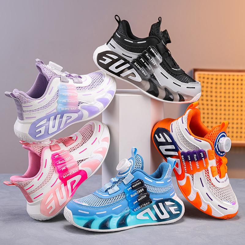 Boys' Sneakers Summer Single Mesh 2025 New Children's Breathable Mesh Shoes Middle and Older Children's Mesh Running Hollow Classmate