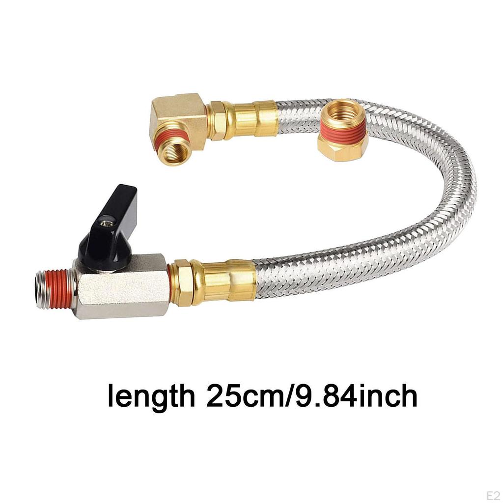Extended Tank Drain Assembly Kit 1/4NPT External Thread Professional Easy Installation Braided Tube