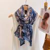 Luxury Double Side Print Designer Women Scarf Cotton Linen Feeling Female Shawl Winter Warm Outdoor Pashmina Shawl Hijab