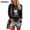 Женская модная повседневная блузка с длинным рукавом и круглым вырезом JPNTKY