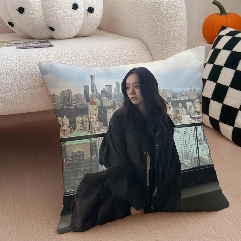 singer bubbly LLee Hyeri Cushion Cover Throw Pillow Cover Hidden Button Durable Polyester Chair Cushion