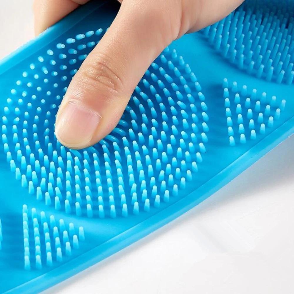 Body Silicone Brush Scrub Body Exfoliating Sponge Brush Bathroom Shower Back Brush Bathtub Scrub Skin Cleaning Tool Bath Belt