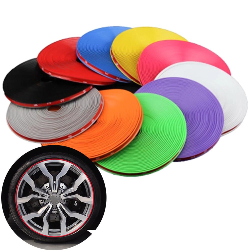 8 м/рулонные лезвия обода автомобиля, цветные защитные диски для колес, декоративная полоса, защита для шин, резиновая накладка, накладка, защита для шин