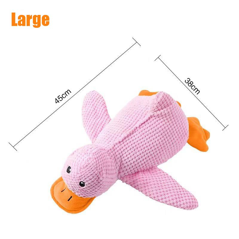 Fun Eco-friendly Plush Dog Chew Toy Pink Squeaky Duck Bite Resistant for Aggressive Chewers Teething Puppies Stress Relief