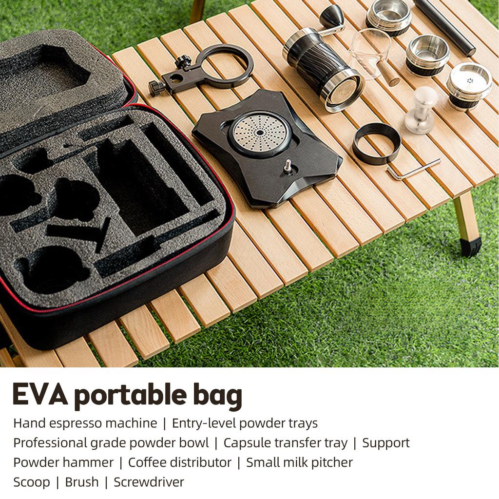 Портативная эспрессо-машина с переменным давлением 9-12 бар, компактная дорожная кофеварка с ручным управлением