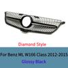 For Mercedes ML W166 2012-2015 Front Bumper Grille ABS Gloss Black Sport Mesh Grill  Tuning Accessories ML300 ML350 ML400