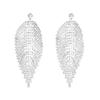 Temperament Luxury Long Leaf Earrings Shiny Diamond Earrings Elegant Trend Earrings Jewelry Women's Earrings