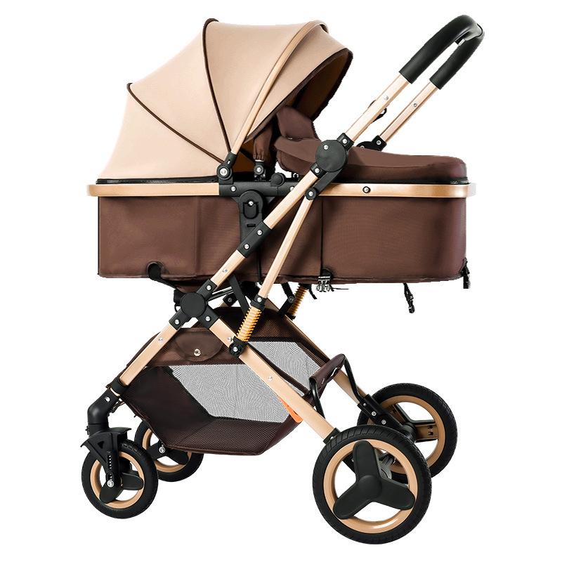 Конвертируемая коляска для новорожденного - Универсальная, Высокая посадка, Легкая, Двусторонняя, Дизайн со складыванием одной кнопкой.