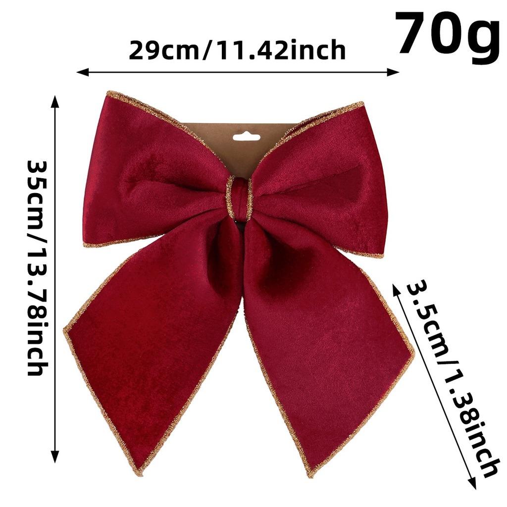 Holiday Decoration Bow Adjustable Velvet Hanging Ornament Decorative Hanging Ornament Soft Velvet Christmas Bow For Christmas