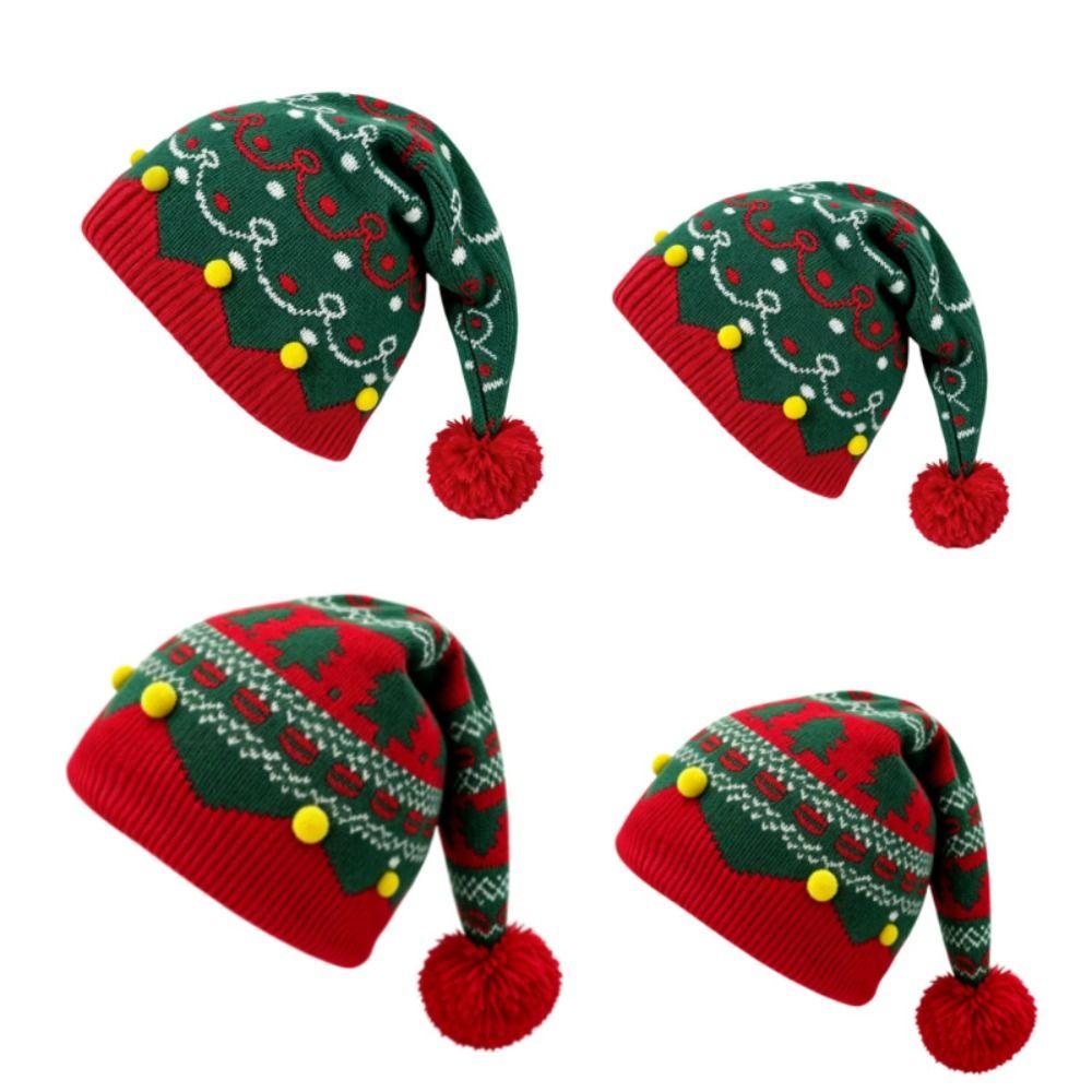 Warm Xmas Baby Beanie Knit Hat Crochet Christmas Tree Santa Hat Adults Children