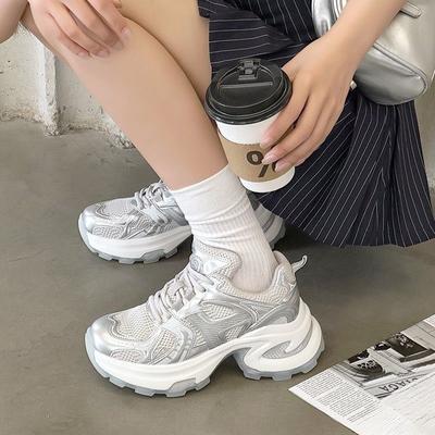 Туфли в стиле ретро в стиле Гонконга для папы, женская весенняя новая модная универсальная обувь с мелкой сеткой, дышащая спортивная и досуговая обувь