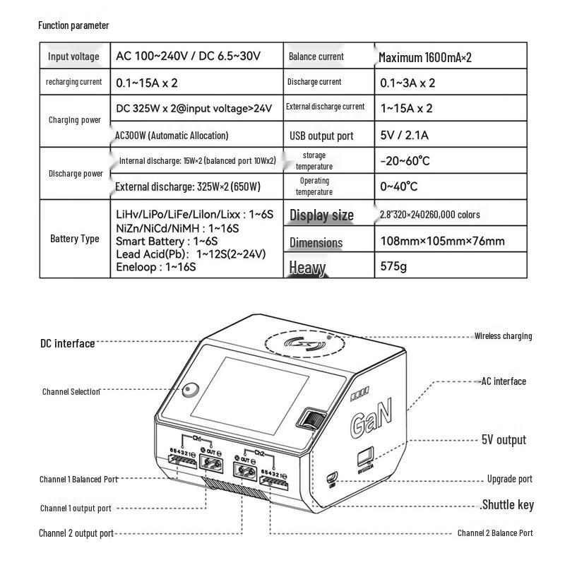HOTA D6 Ultra GaN SiC Двухканальное Умное Зарядное Устройство для RC Моделей
