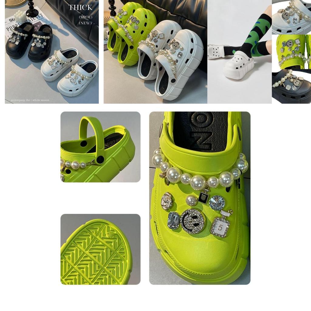 Thick Women Pearl Sole Sandal Breathable Fashion Shoes Eva Accessories Diy