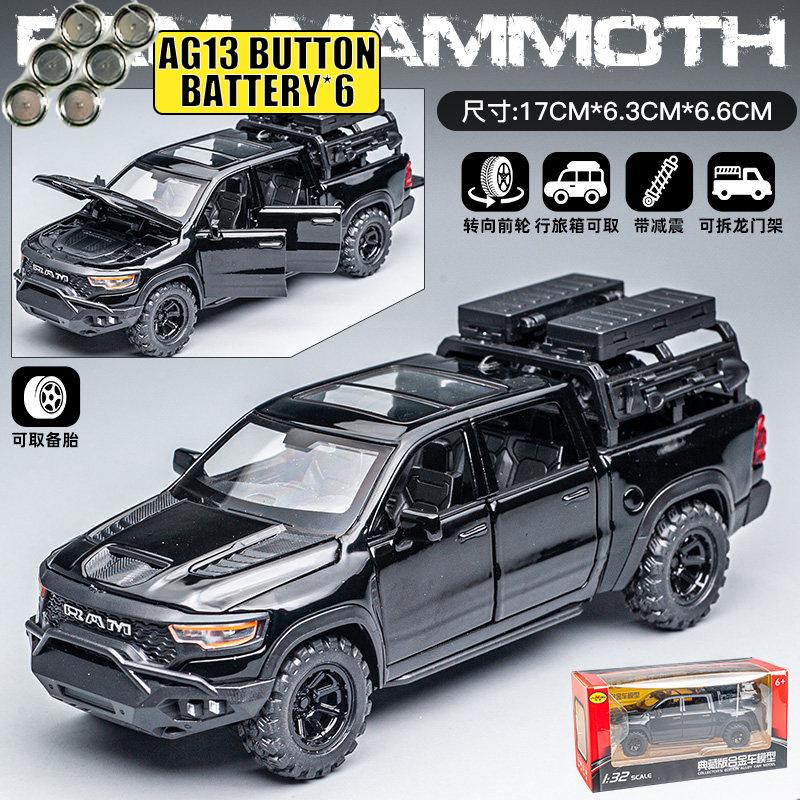 1:32 Dodge RAM Mammoth 1000 Hennessey Внедорожный пикап Металлический сплав Литая модель автомобиля Симуляция Транспортное средство Домашний Модный Подарок